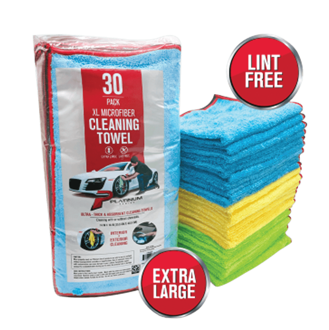 XL Microfiber Cleaning Towel – 30 Pack - Extra-large Microfiber